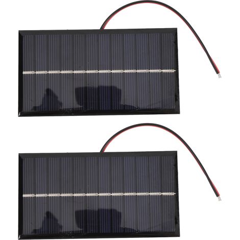 Ortviai Panneau Solaire 1 W 6 V Polycristallin 110 x 60 mm – Lot de 2 avec câble pour charge téléphone, tablette, appareil photo (1/5)