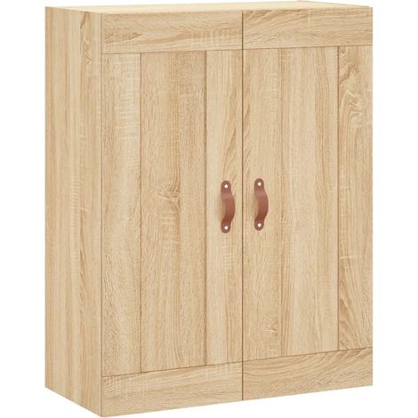 Mobiletto a parete versatile e di design in rovere Sonoma 69,5 x 34 x 90 cm elegante spazio contenitivo in legno composito di rovere Sonoma 020048899