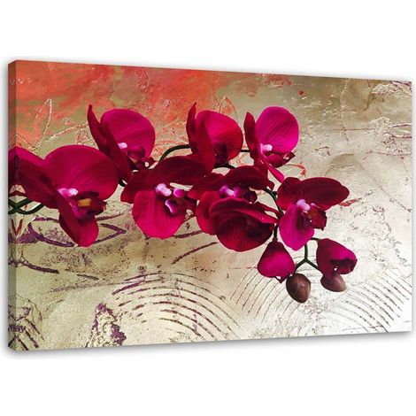 Tableau sur toile Orchidée rose Fleur Texture 100x70 (1/5)