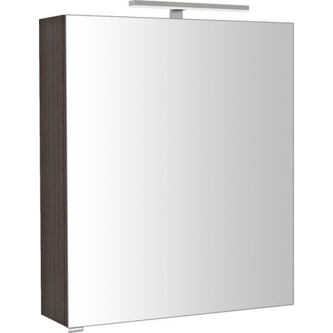 Armoire à miroir RIWA avec. Lumière LED, 60x70x17cm, Pin Rustique (1/5)
