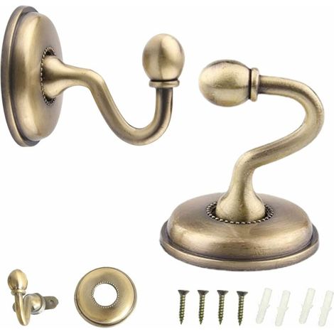 Stück Vorhang-Raffhalterhaken, bronzefarbener Vorhanghaken, Vintage-U-förmiger Wandhaken zum Aufhängen von Vorhängen, Hüten, Westen (1/5)