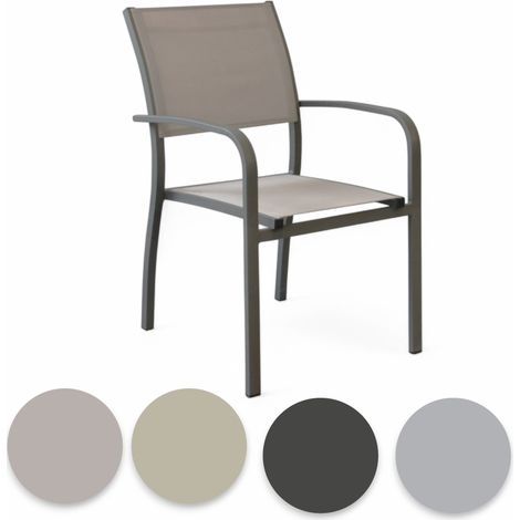 Sedia poltrona in alluminio con braccioli e schienale moderno elegante Peco - Antracite (1/5)