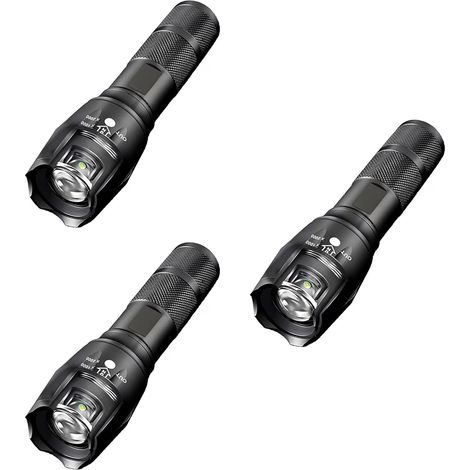 Ausziehbare, wiederaufladbare Taschenlampe, Hochleistungs-LED-Handleuchte, 90.000 Lumen, Dreierpack (1/5)