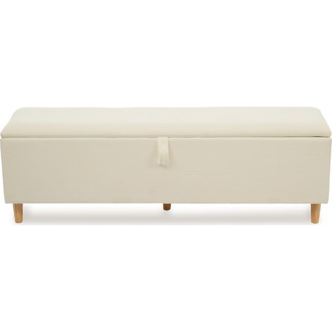 Banktruhe 145 x 38 cm in Cordoptik, beige MODENUIT (1/5)