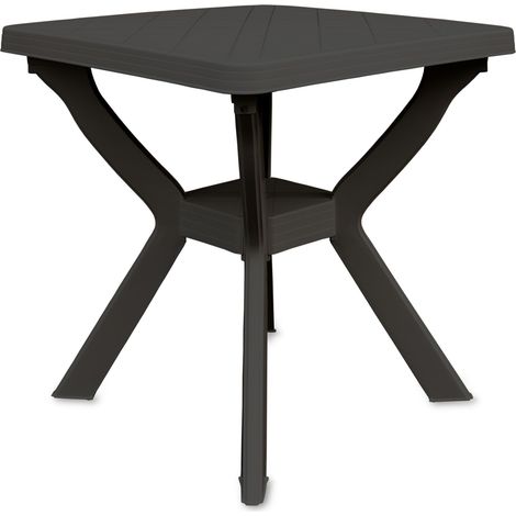 Kunststoff Gartentisch quadratisch 70 cm - anthrazit - Campingtisch im klassischen Design