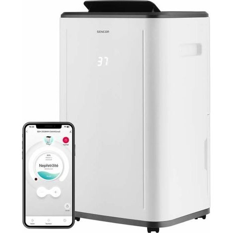 Intelligenter mobiler Luftentfeuchter - SENCOR - SDH 2028WH - 360 W - 20 l/Tag - Tank: 6 l - 2 Geschwindigkeiten - Weiß