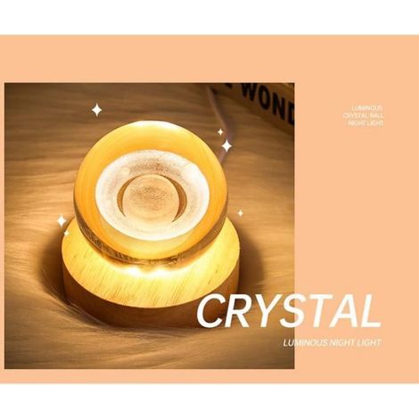 Veilleuses Boule de Cristal Usb puissance Lampe Nuit Version Lune (1/4)