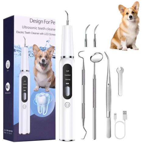 Nettoyeur dentaire ultrasonique pour chiens et chats, 3 modes de nettoyage, kit de blanchiment des dents avec écran LED, soins bucco-dentaires professionnels (1/5)