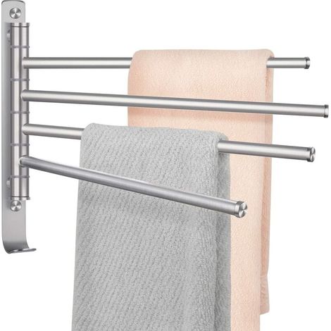 Drehbarer Handtuchhalter aus Edelstahl 304, multifunktional, bohrfrei, Vier-Stangen-Design, für WC und Badezimmer (1/5)