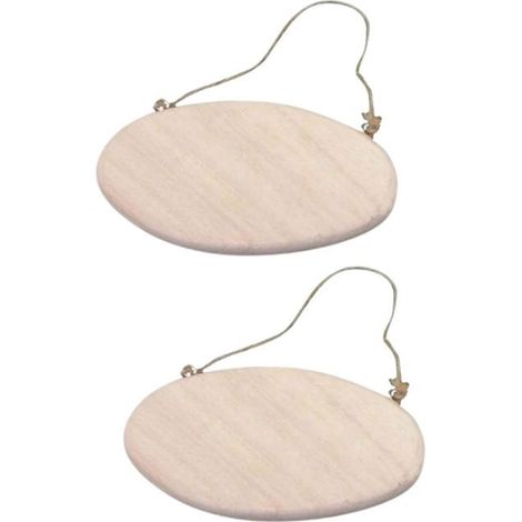 2 plaques de porte ovales avec cordelette 14,5 cm