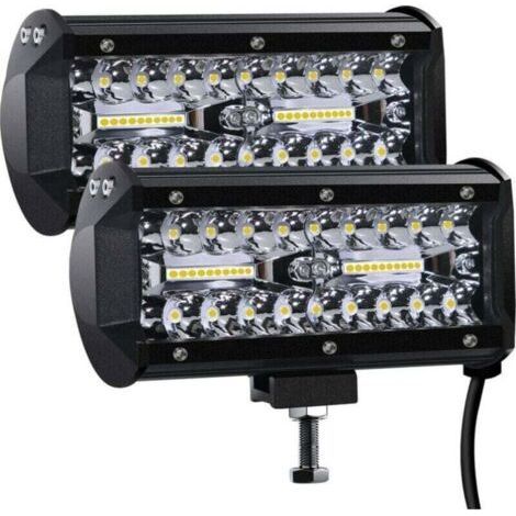 Phare de travail LED 12V 400W – 27,000 lumens – Étanche IP67 – Aluminium moulé – Pour camions, SUV, bateaux (lot de 2) 000lm (1/4)