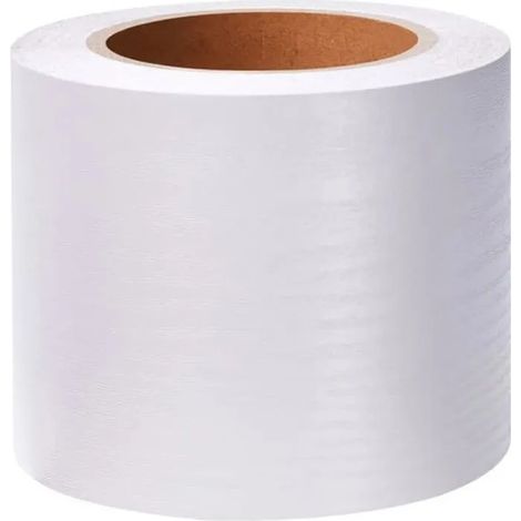 Bordure de papier peint adhésive, frise murale autocollante. Pour cuisine, salle de bains, plafon - Grain de Bois Blanc 20cm X 500cm (1/5)