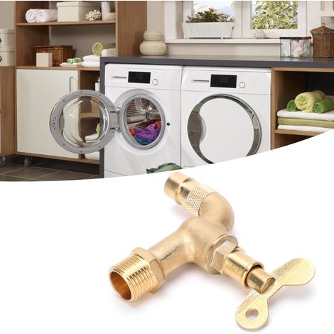 Robinet de séchage rapide pour lave-linge en laiton forgé, évier mural pour serpillière avec clé, robinet à 4 points (1/5)
