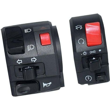 Interruptor de manillar de motocicleta, XU, controlador, bocina/luz intermitente, botón de arranque, 1 par - KZQ (1/4)