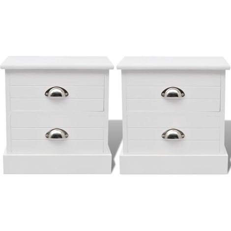 Comodino comodino cassettiera armadio mobili per camera da letto 2 pezzi bianco 1402097