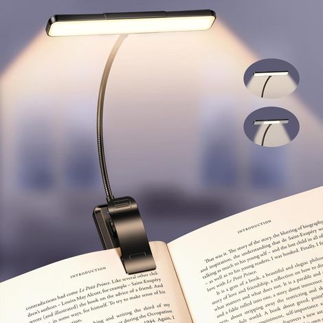 2026 Gén.2 Lampe de Lecture, 32 LED Spectre Complet Liseuse Clip Protection des Yeux,5Couleurs&5Luminosités, Faisceau Large/Étroit Réglable,1500mAh Longue Durée Rechargeable pour Lire au Lit [Classe (1/5)