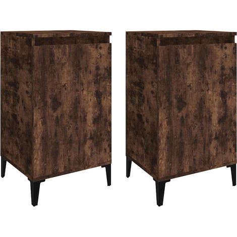 Maison Exclusive - Mesitas noche 2 uds madera contrachapada roble (1/5)