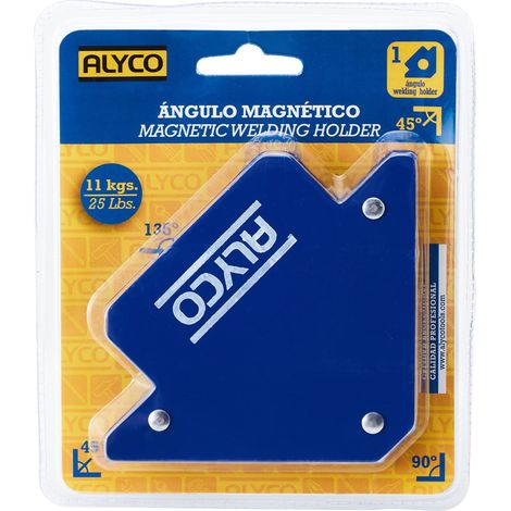 Alyco 197990 197990-Angulo Magnetico 12 kg, Nero, 85 mm (1/5)