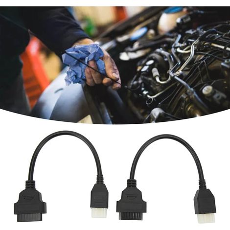 Deux câbles adaptateurs OBD-OBD2 à 6 broches pour outil de diagnostic de moteur de moto Delphi (1/5)
