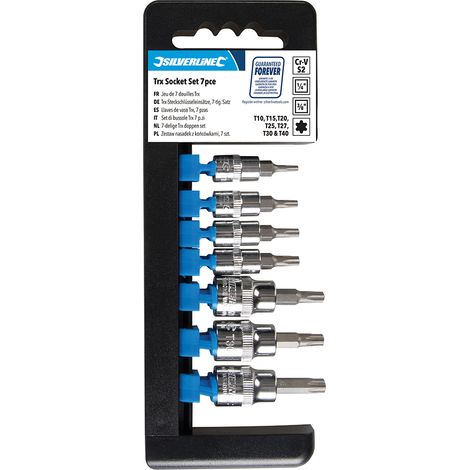 Steckschlüsseleinsätze T10–T40 Satz 1/4-Zoll- und 3/8-Zoll-Antrieb 7-tlg. (1/2)