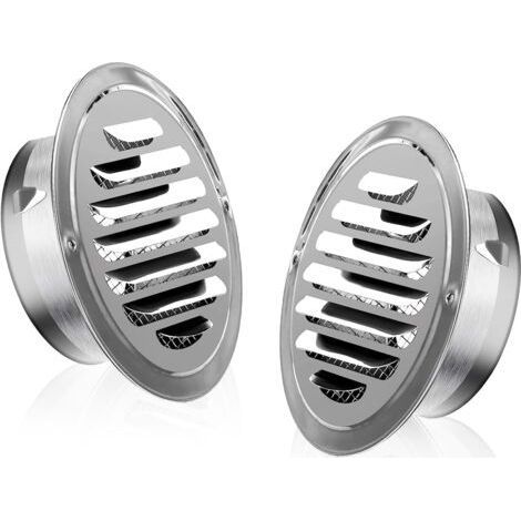 2pcs 100mm Round Stainless Steel Exterior Vent Grille with Mosquito Net for Kitchen Extractor Hood (1/5)