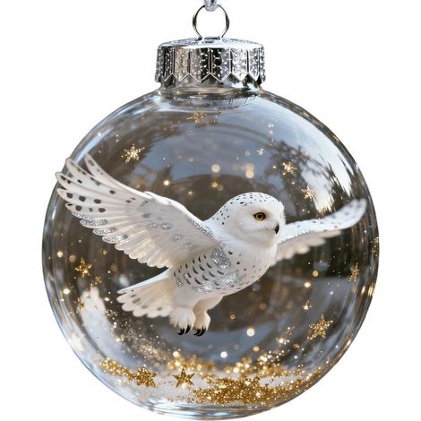 Boule à Neige - Arbre de Noël avec Chouette - Décoration Festive en Verre et Résine - Pour Bureau Étagère ou Arbre - 1 Pièce (1/5)
