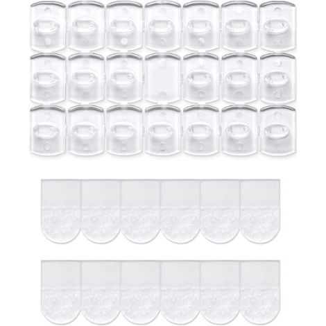 Mini Crochets de Fixation Transparents, 100 Mini Crochets et 120 Bandes Adhésives pour Guirlande Lumineuse et Décoration de Noël/Festival, Crochet Adhesif Mural Sans Abîmer et Sans Percer (1/3)