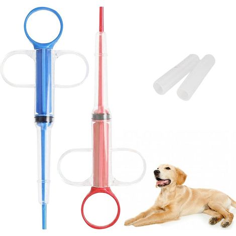 Dispenser di pillole per gatti, siringa per animali domestici, dispenser di medicinali per animali, in plastica, con 2 punte morbide, riutilizzabile, per gatti e cani, 2 pezzi (1/5)