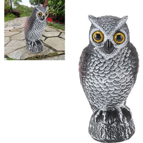 Artificial Owl Bird Repellent for Garden - Water and UV Resistant - Decorative Bird Deterrent (1/5)