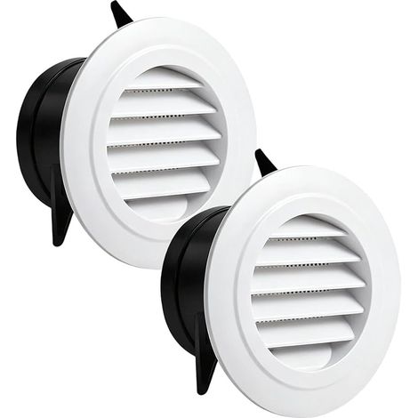 2 rejillas de ventilación redondas de 75 mm, resistentes a la intemperie. (1/5)