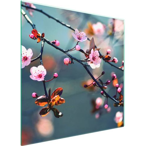 Protezione in vetro per piano cottura 50x52 cm con motivo floreale (1/5)