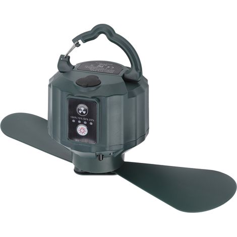 Tragbarer LED-Campingventilator mit 3 Geschwindigkeitsstufen, Timer, 10400-mAh-Akku, wasserdicht, USB-aufladbar, batteriebetrieben, Deckenleuchte für den Außenbereich (1/5)