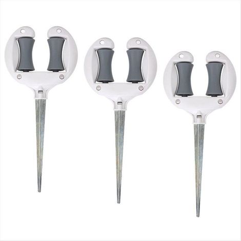 3 Clous de Guidage pour Tuyau d'Arrosage, Rouleau Supérieur Pivotant, Support de Pointe en ABS et Fer, pour Jardin et Pelouse (1/5)