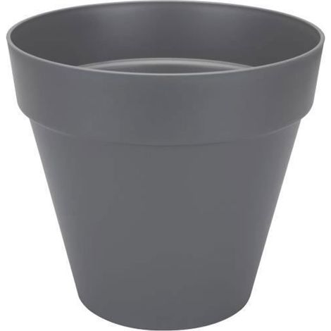 ELHO Pot de fleurs Rond Loft Urban - Ø 38,5 x H 35,3cm - Gris anthracite - Avec roues