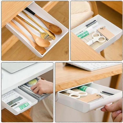 Boîte à crayons adhésive, porte-stylo à tiroir, compatible avec un ensemble de 2 pièces (1/5)
