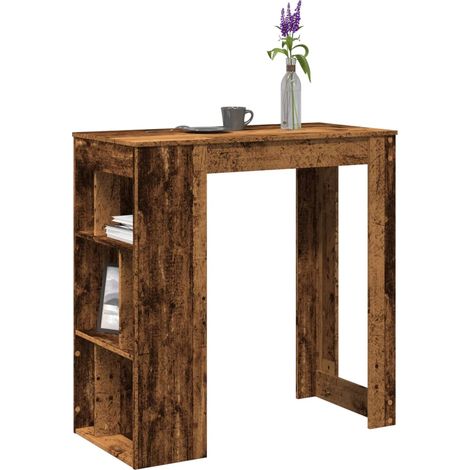 vidaXL Tavolo Bar con Rastrelliera Antico 102x50x103,5 cm