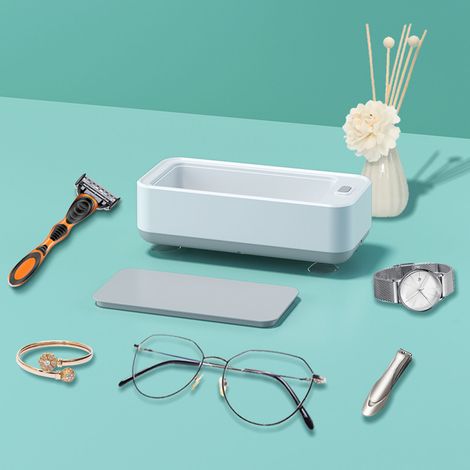 Nettoyeur à ultrasons, nettoyeur de lunettes, boîtier de nettoyage à ultrasons pour bijoux et montres avec chargement USB (1/5)