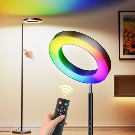RGB Lampadaire LED, 42W Dimmable Lampe Changement de Couleur, 2700K-6500K Lecture Lampadaires avec Télécommande et Contrôle Tactile et Minuterie, Lampadaire Haut pour Salon Chambre Burea (1/5)