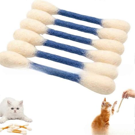 Lot de 6 jouets géants pour chats en forme de coton-tige, remplis d'herbe à chat bio. Jouets à mâcher interactifs et résistants pour lutter contre l'ennui, faire de l'exercice, soulager l'anxiété et f