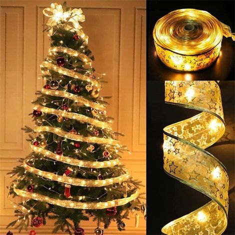 Lumières De Ruban De Noël, Lumières de Noël à LED, 2M Guirlandes Lumineuses à Ruban Brillant,pour Mariage Soirée Jardin Noël,Decoration Sapin Noel (1/5)