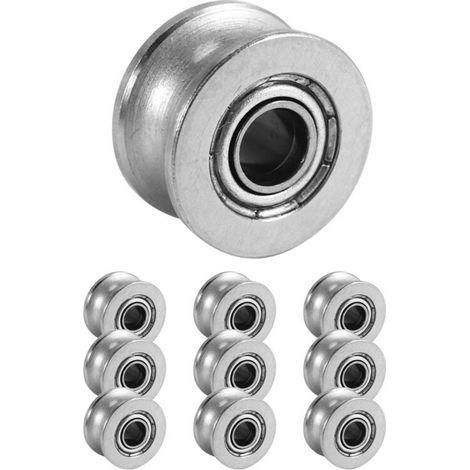 10 Roulements à Billes U Groove U624ZZ Acier pour Systèmes de Guidage Linéaire Rails (1/4)
