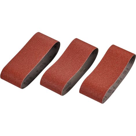 3 bandes de papier de verre. 75 x 457 mm. Grano 60. (1/2)