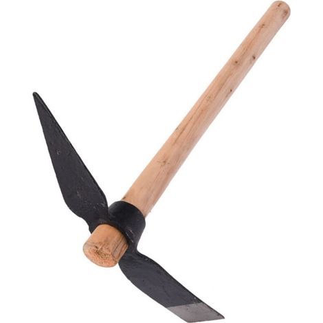 Pioche de jardin 252mm – Manche en bois de baume vert – Acier haute teneur carbone – Pour creusage de pousses de bambou (1/5)