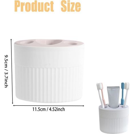 Porte-brosse à dents de salle de bain, porte-brosse à dents et porte-dentifrice (blanc, 1 pièce) (1/5)