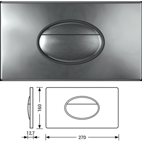 Placca Di Comando Ellipse TODINI - Cromo Lucido - Azionamento Meccanico - Compatibile con Cassette IDEA - Abs Alta Resistenza