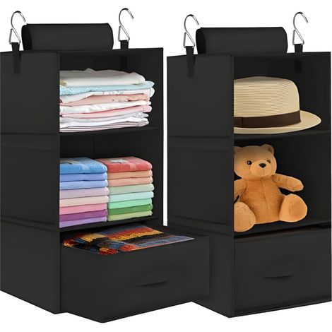 Set aus zwei Kleiderbügelschonern in Schwarz