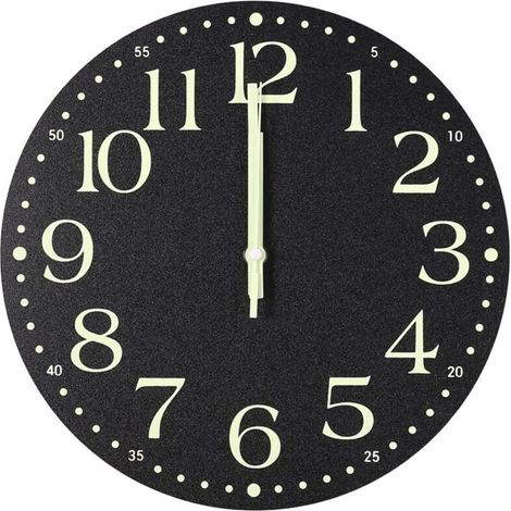 Horloge Murale 12 Pouces Silencieuse Lumineuse à Piles pour Chambre à Coucher (1/4)