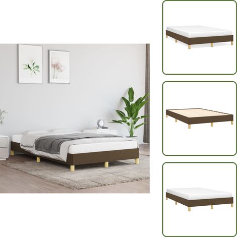 The Living Store Bettgestell ohne Matratze Dunkelbraun 120x190 cm Stoff - Matratze (1/5)