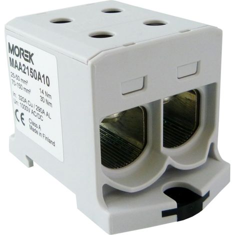 Schienenverbinder 25–150 mm² grau 4-Loch AL/CU 1000 V TH35 1P MAA2150A10 Morek 4191