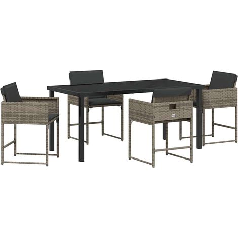 Maison Exclusive - Ensemble de salle à manger pour jardin 5 pcs Gris polyrotin (1/5)